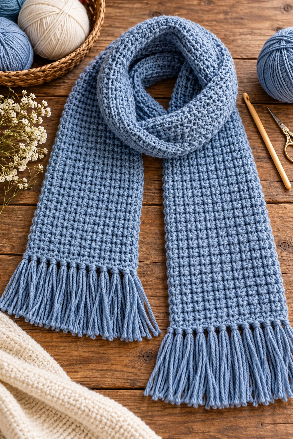 Classic Tunisian Simple Stitch Scarf — tunisian crochet style outfit