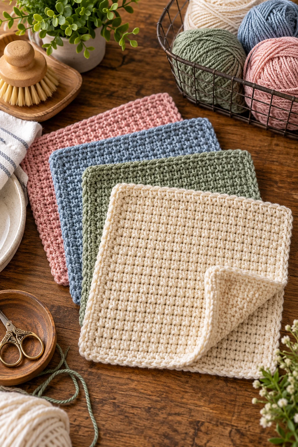 Tunisian Crochet Dishcloth Set — tunisian crochet style outfit