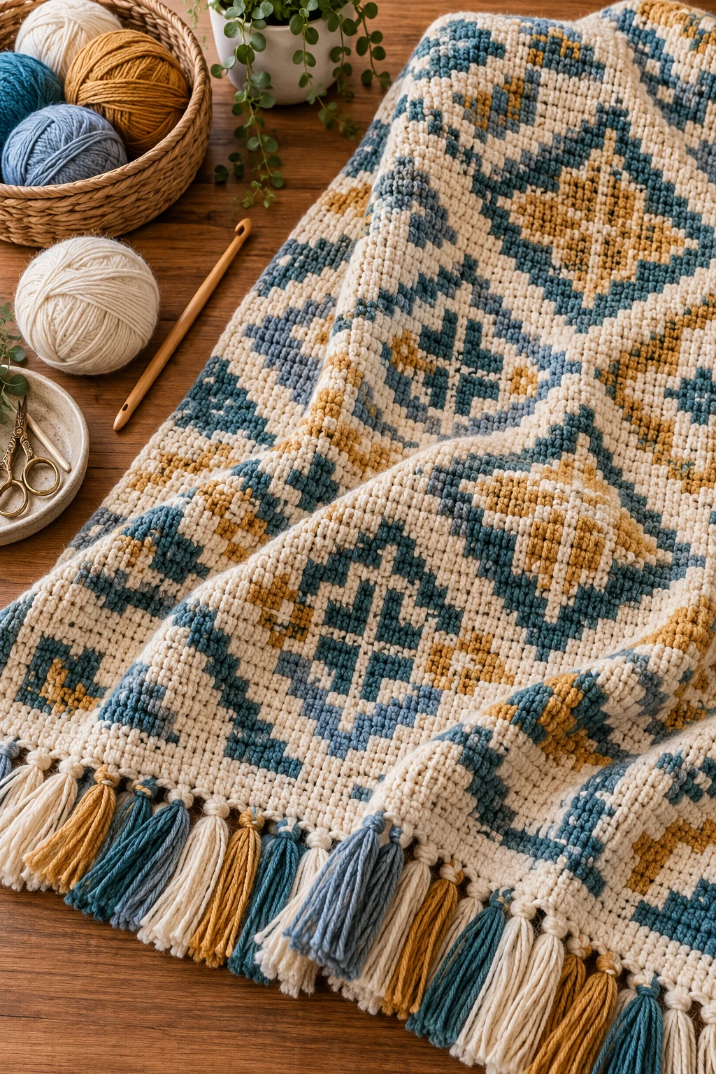 Tunisian Crochet Mosaic Throw — tunisian crochet style outfit