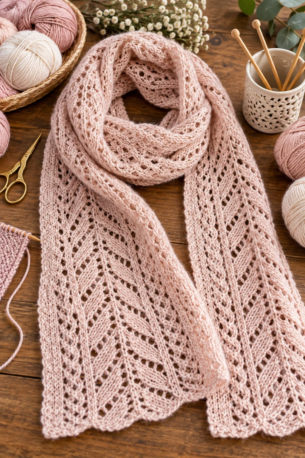 Point Ajouré Scarf — tuto tricot style outfit