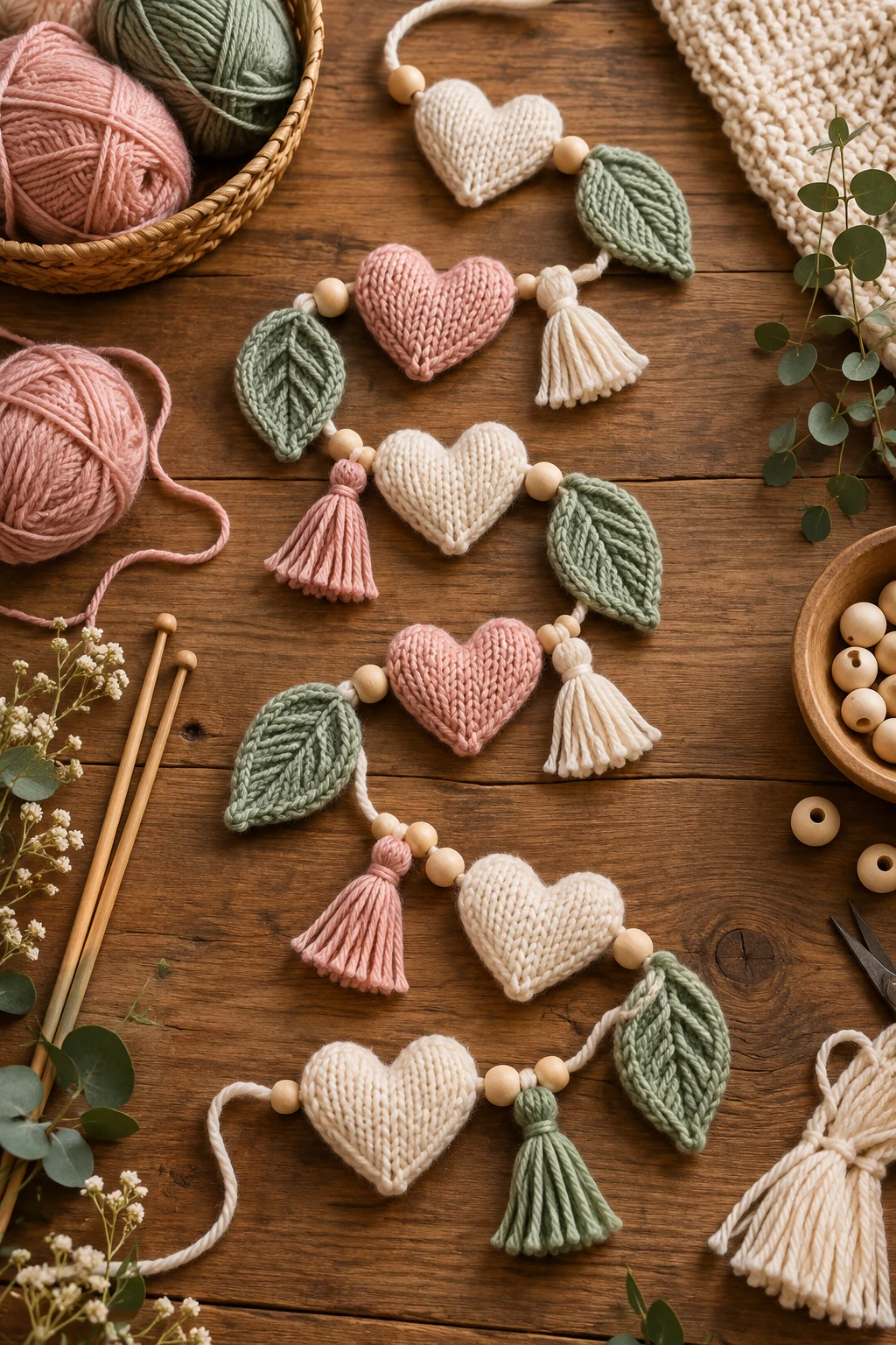 Decorative Knitted Garland — tuto tricot style outfit