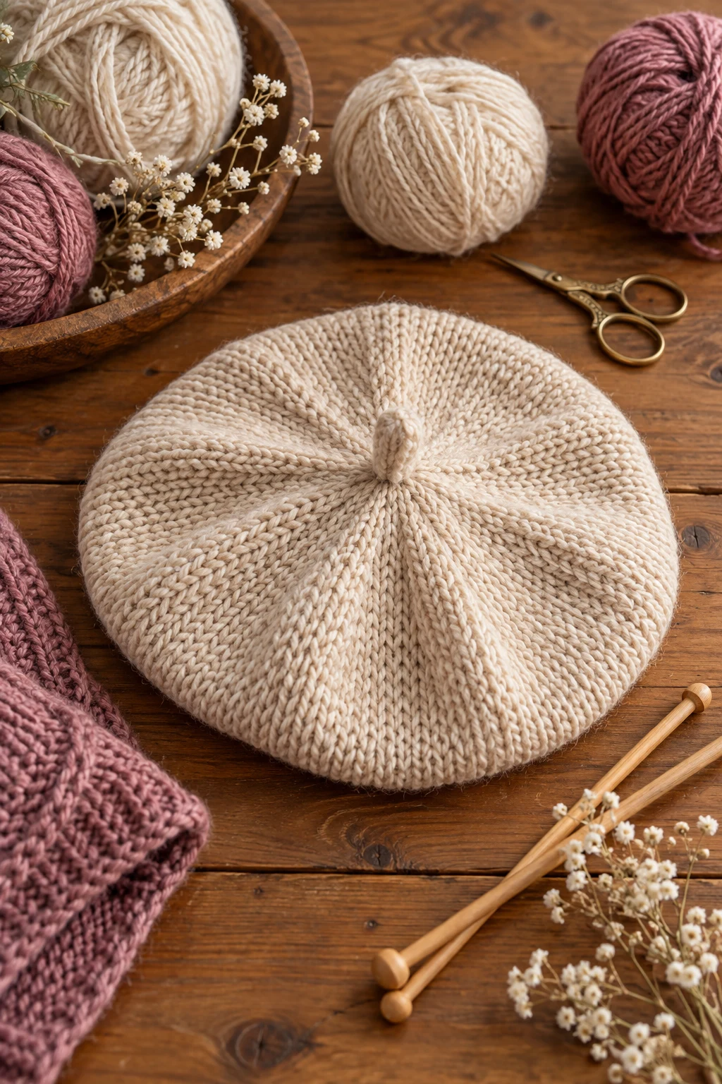 Hand-Knitted French Beret — tuto tricot style outfit