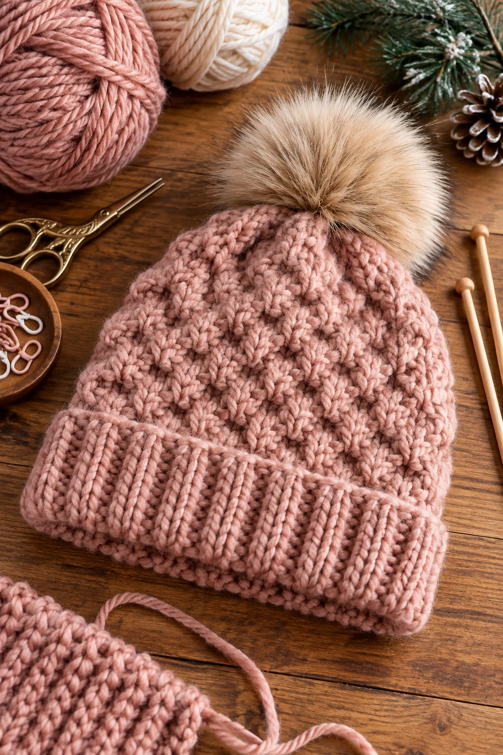 Textured Winter Beanie — tuto tricot style outfit