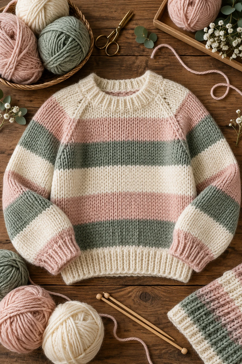 Beginner Striped Sweater — tuto tricot style outfit