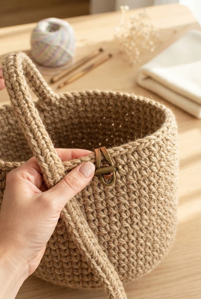 The Rustic Jute Farmers Market Basket — tutorial crochet bag