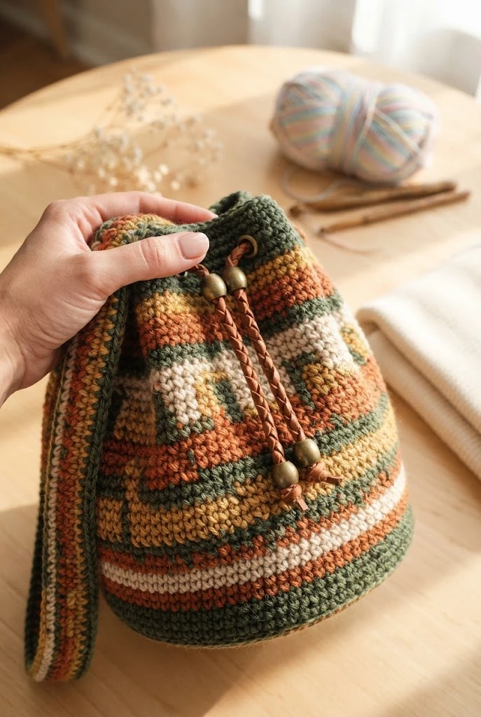 The Mosaic Colorwork Bucket Bag — tutorial crochet bag