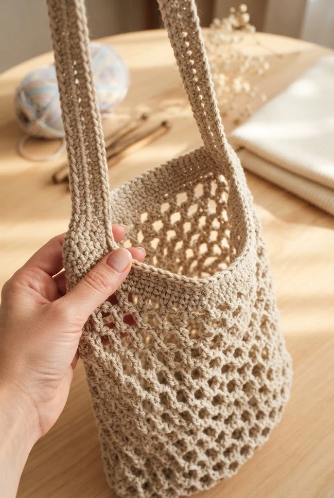 The Honeycomb Mesh Grocery Bag — tutorial crochet bag