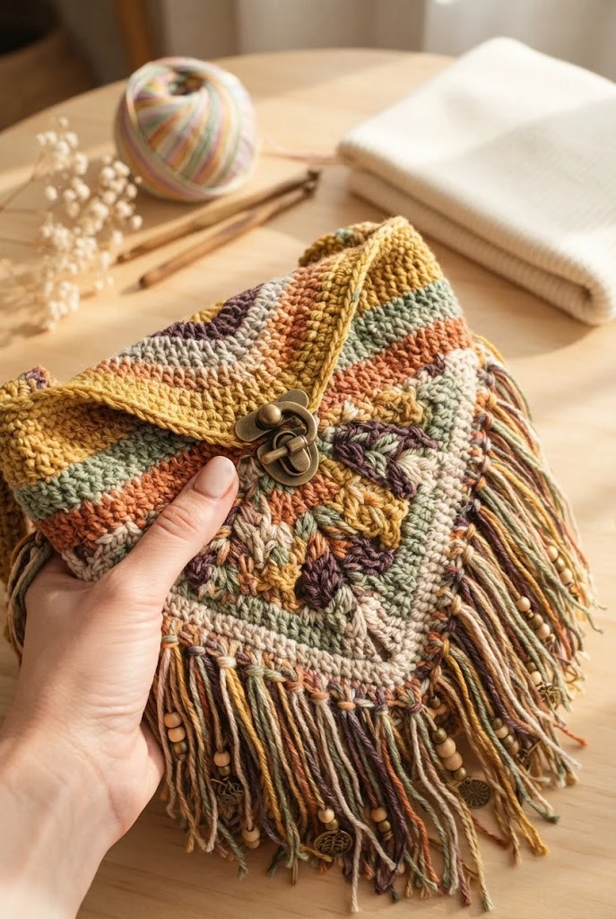 The Bohemian Fringe Festival Bag — tutorial crochet bag