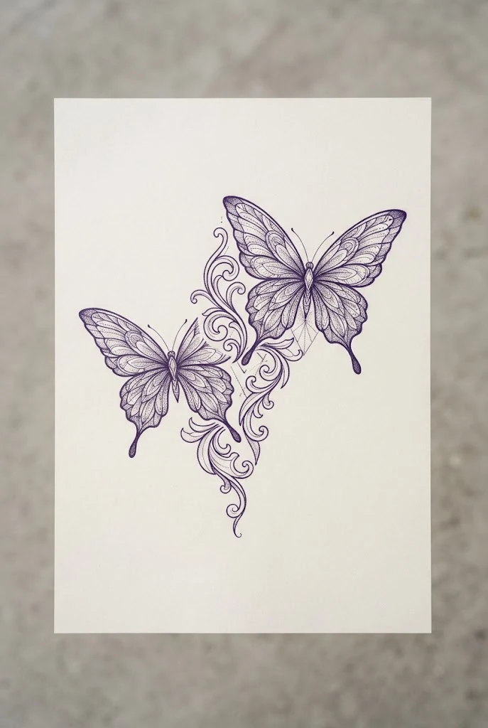 Stencil Secrets for Crisp Wings — two butterfly tattoo style outfit