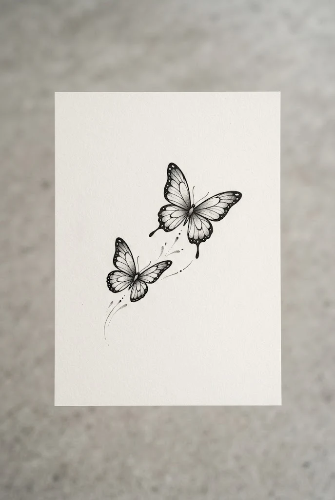 Dynamic Duo Butterfly Tattoo on Arm — two butterfly tattoo style outfit