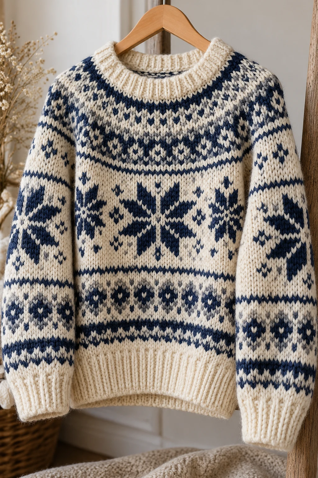 The Vintage Nordic Snowflake Sweater — vintage knitted sweaters