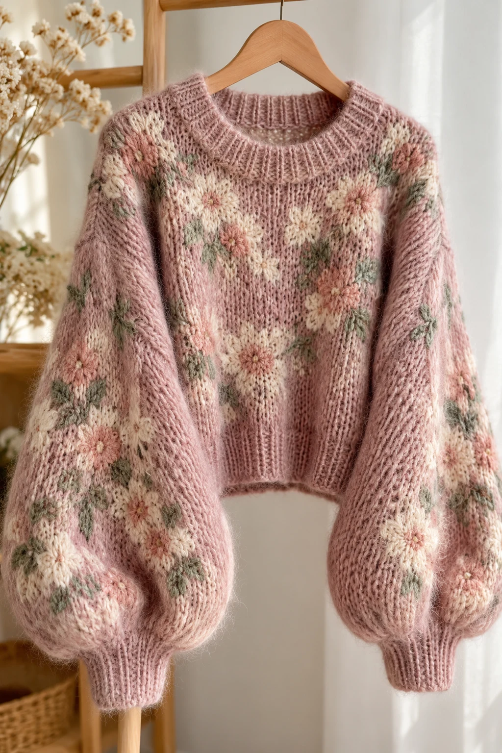 The Vintage Mohair Balloon-Sleeve Sweater — vintage knitted sweaters