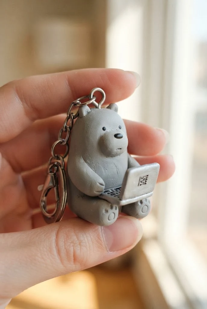 Air-Dry Clay Ice Bear’s Laptop Charm — we bare bears keychains style outfit