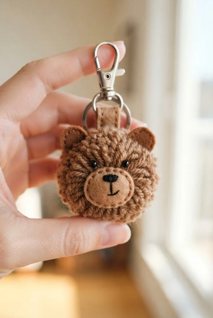 Pom-Pom and Felt Hybrid Backpack Clips — we bare bears keychains style outfit