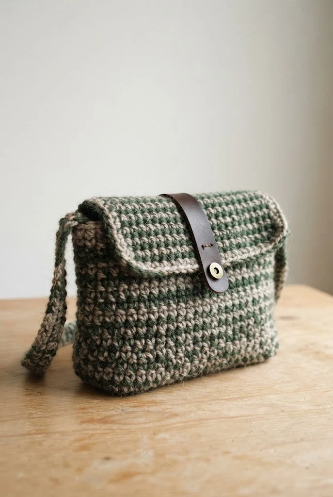 Tweed Stitch Crossbody Purse — winter crochet bag style outfit