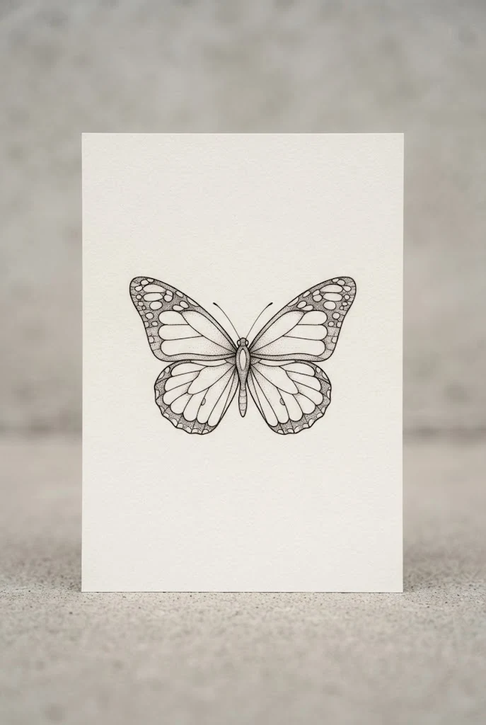 Minimalist Monarch Outline — wrist butterfly tattoo style outfit