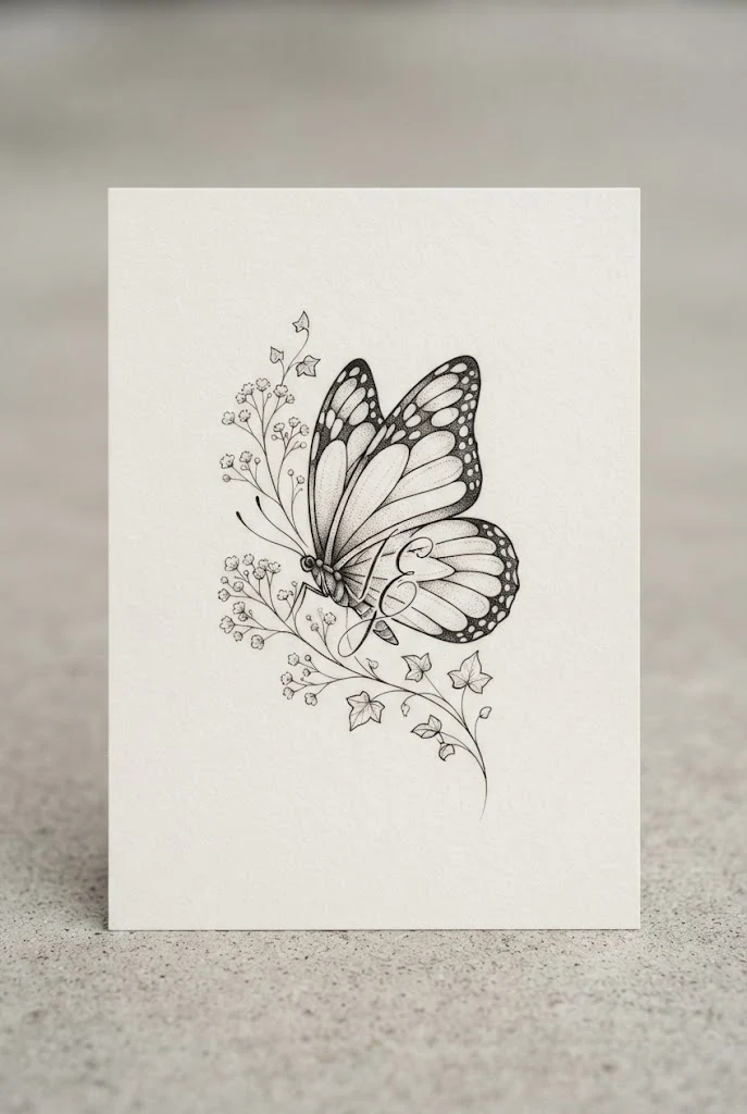 Hidden Initial Monogram — wrist butterfly tattoo style outfit