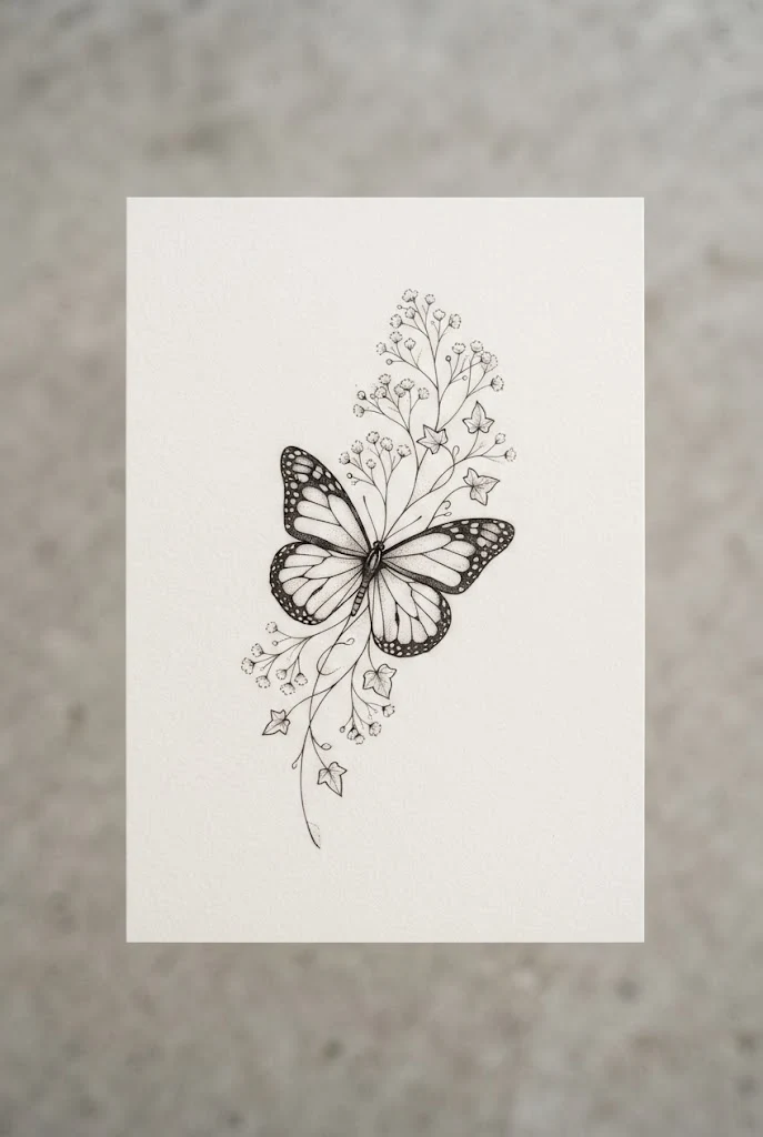 Single-Needle Fine-Line Realism — wrist butterfly tattoo style outfit