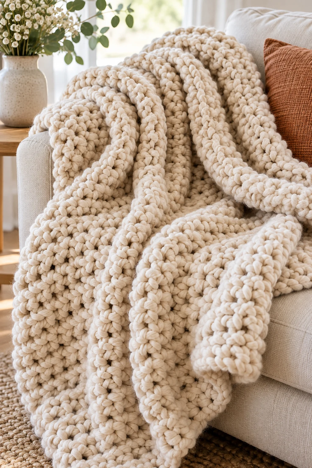 Chunky Crochet Throw Blanket — yarn crochet ideas style outfit