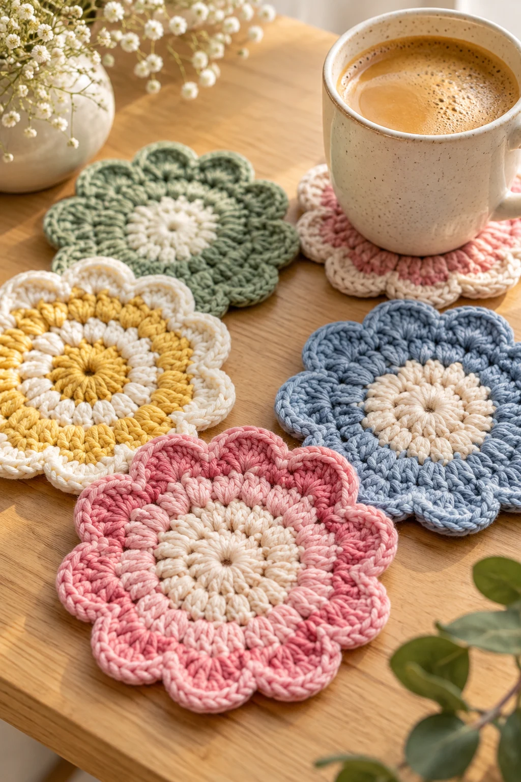 Crochet Coasters for a Stylish Coffee Table — yarn crochet ideas style outfit