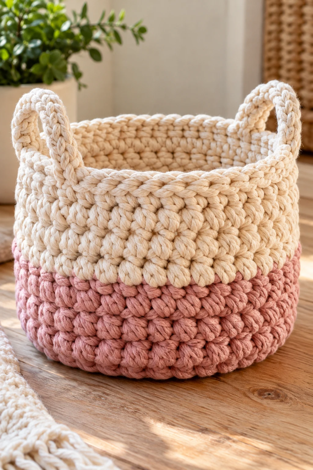 Chunky Crochet Basket Organizer — yarn crochet ideas style outfit